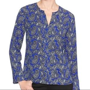 Banana Republic Factory Paisley Blue Blouse